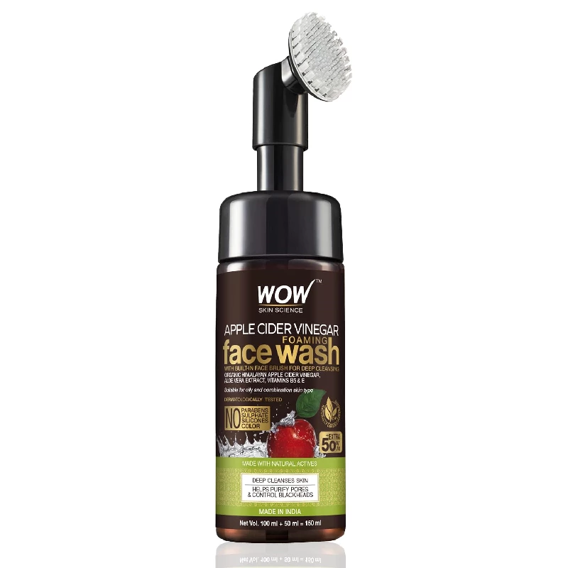 WOW Skin Science Apple Cider Vinegar Foaming Face Wash, 150 ml-1.webp